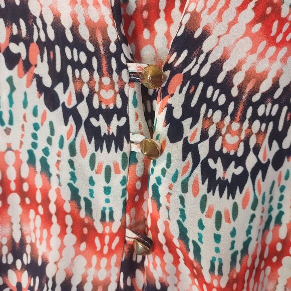 Cato Woman Plus Abstract Button Top 18/20W Multicolor Boho Artsy Lightweight Top - Picture 5 of 12